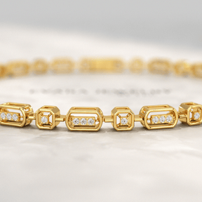 Modern Diamond Tennis Bracelet with Lab Grown Diamond - Evara Jewelry LLC