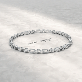 Modern Diamond Tennis Bracelet with Lab Grown Diamond - Evara Jewelry LLC