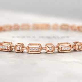 Modern Diamond Tennis Bracelet with Lab Grown Diamond - Evara Jewelry LLC