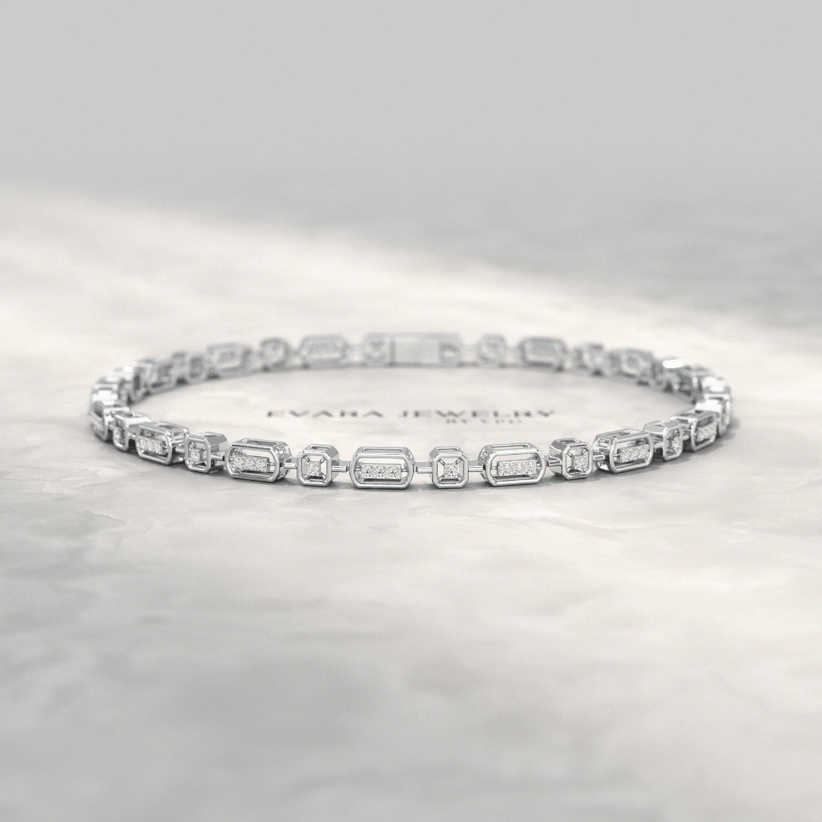 Modern Diamond Tennis Bracelet with Lab Grown Diamond - Evara Jewelry LLC