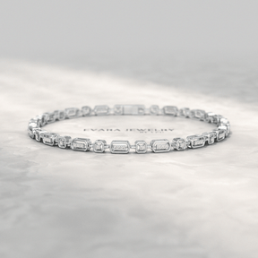 Modern Diamond Tennis Bracelet with Lab Grown Diamond - Evara Jewelry LLC
