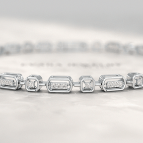 Modern Diamond Tennis Bracelet with Lab Grown Diamond - Evara Jewelry LLC