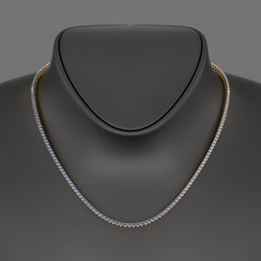 Natural Blue Ombre Sapphire Tennis Necklace - Evara Jewelry LLC