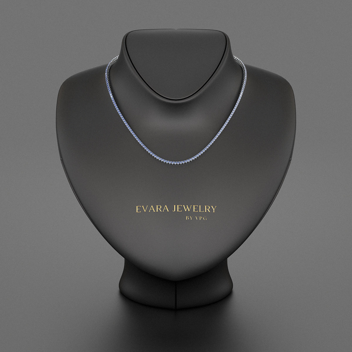 Natural Blue Ombre Sapphire Tennis Necklace - Evara Jewelry LLC