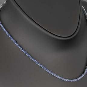 Natural Blue Ombre Sapphire Tennis Necklace - Evara Jewelry LLC
