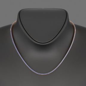 Natural Blue Ombre Sapphire Tennis Necklace - Evara Jewelry LLC