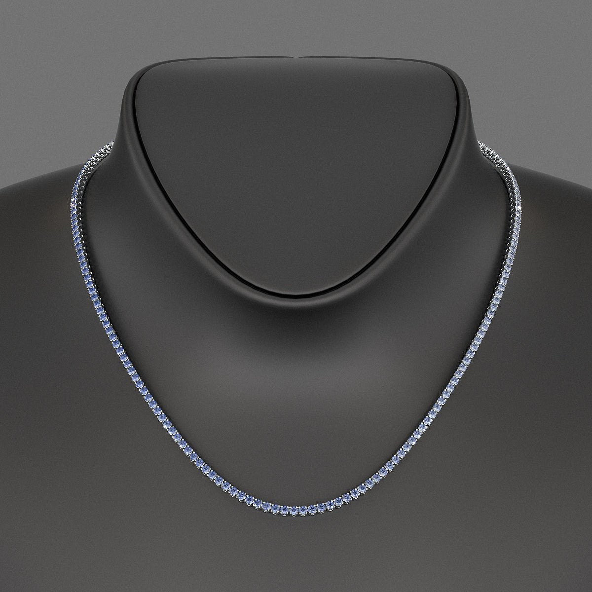 Natural Blue Ombre Sapphire Tennis Necklace - Evara Jewelry LLC
