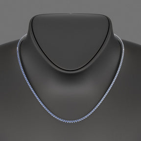 Natural Blue Ombre Sapphire Tennis Necklace - Evara Jewelry LLC