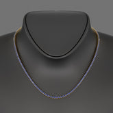 Natural Blue Sapphire Tennis Necklace in 14K/18K White Gold - Evara Jewelry LLC