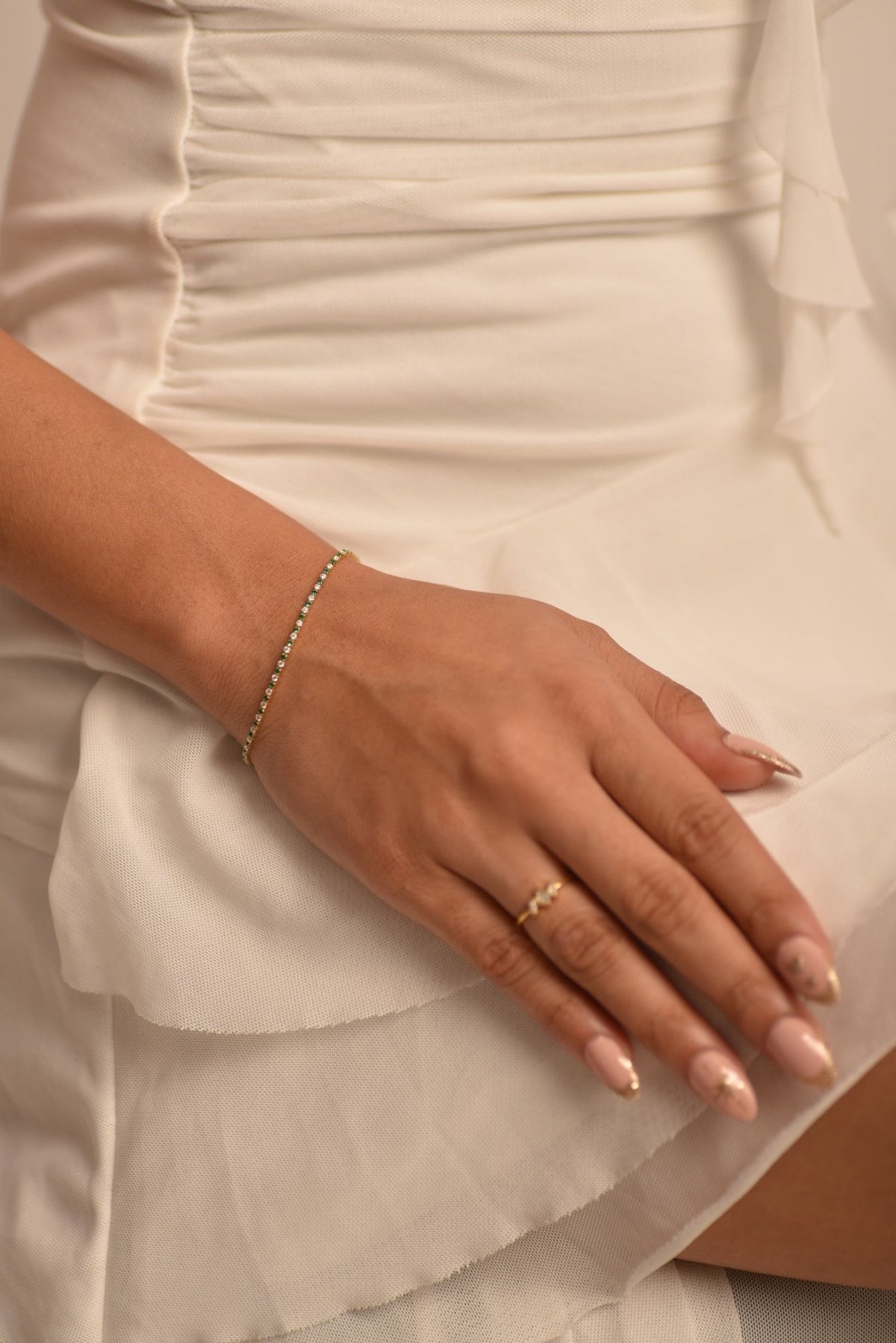 Natural Emerald & Diamond Alternate Tennis Bracelet in 14K/18K Gold - Evara Jewelry LLC