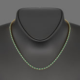 Natural Emerald & Diamond Alternate Tennis Necklace in 14K/18K Gold - Evara Jewelry LLC
