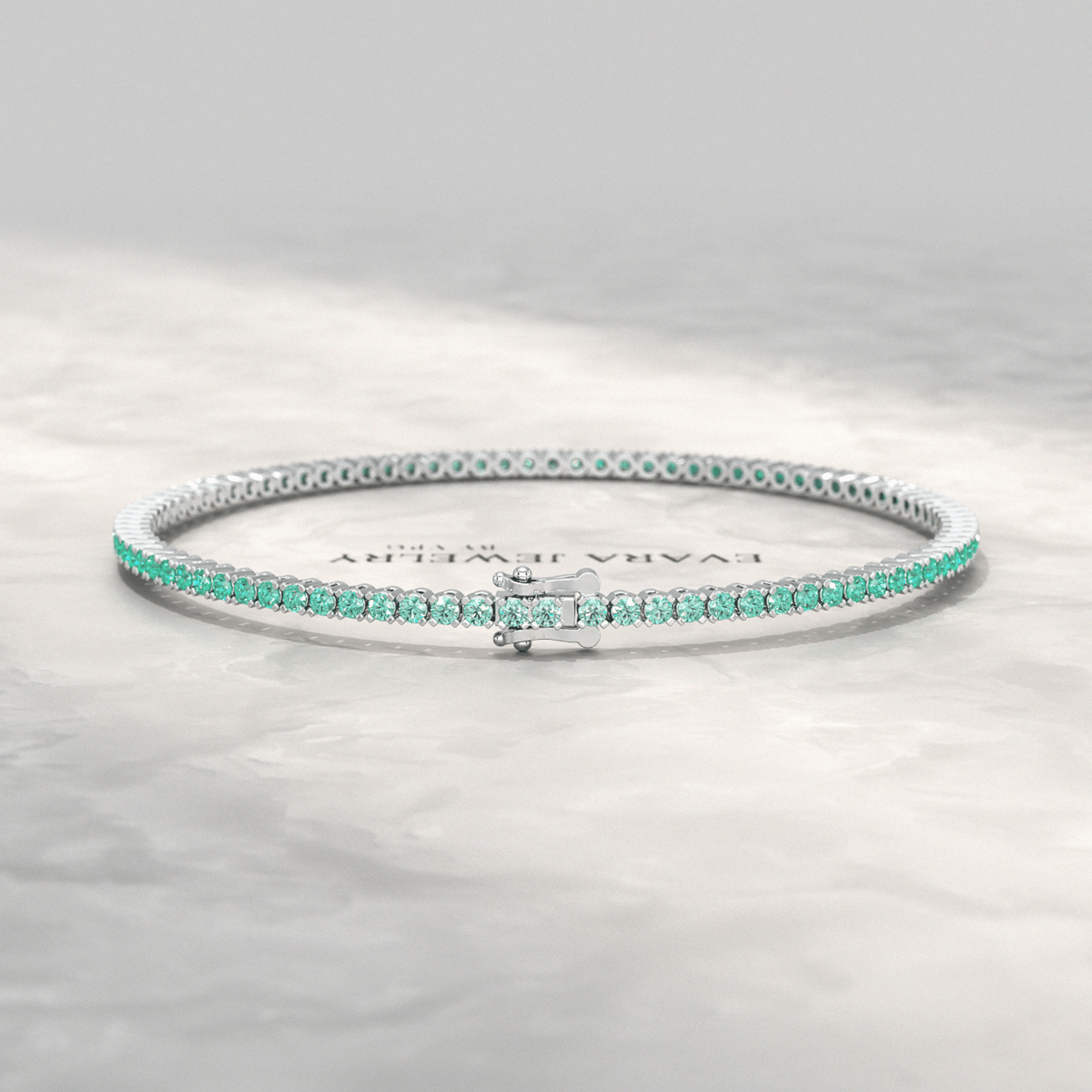 Natural Emerald Ombre 3.12 Carats Tennis Bracelet in 14K/18K Yellow Gold - Evara Jewelry LLC