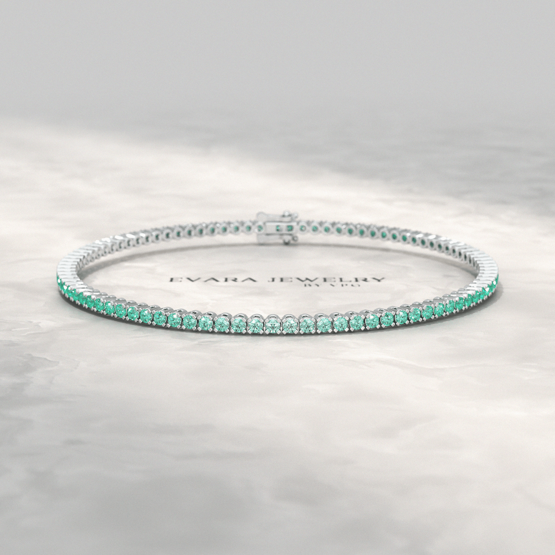 Natural Emerald Ombre 3.12 Carats Tennis Bracelet in 14K/18K Yellow Gold - Evara Jewelry LLC