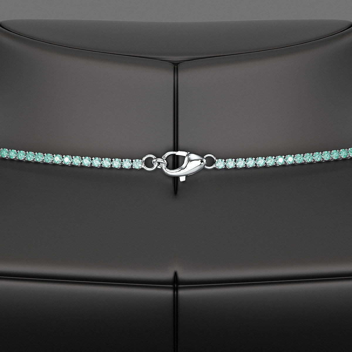 Natural Emerald Ombre Tennis Necklace in 14K/18K Gold - Evara Jewelry LLC