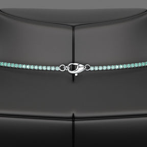 Natural Emerald Ombre Tennis Necklace in 14K/18K Gold - Evara Jewelry LLC