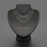 Natural Emerald Ombre Tennis Necklace in 14K/18K Gold - Evara Jewelry LLC