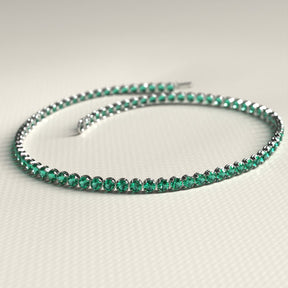 Natural Emerald Tennis Bracelet in 14K/18K Gold / May Birthstone Bracelet - Evara Jewelry LLC