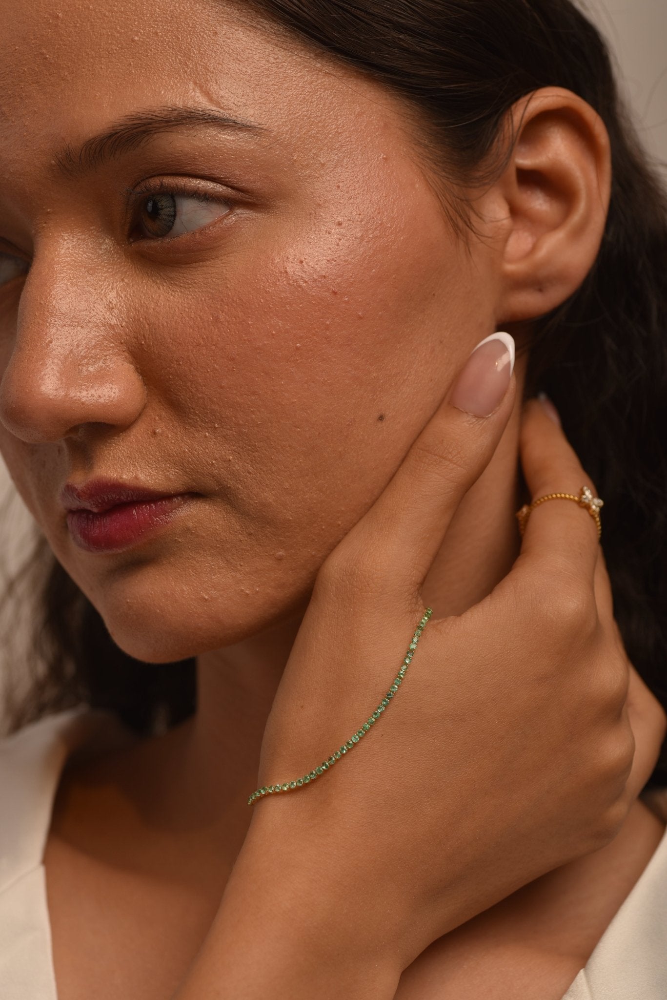 Natural Emerald Tennis Bracelet in 14K/18K Gold / May Birthstone Bracelet - Evara Jewelry LLC