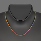 Natural Rainbow Sapphire Tennis Necklace in 14K/18K Solid Gold - Evara Jewelry LLC