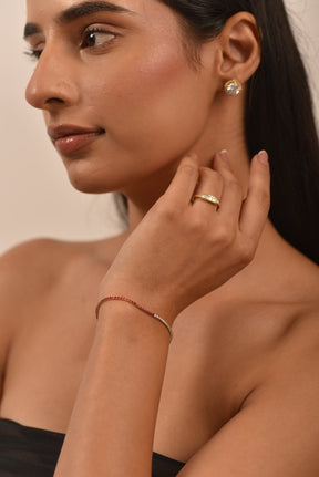 Natural Ruby & Diamond 50 - 50 Tennis Bracelet in 14K/18K Rose Gold - Evara Jewelry LLC