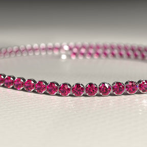 Natural Ruby Tennis Bracelet in 14K/18K Gold / July Birthstone Bracelet - Evara Jewelry LLC