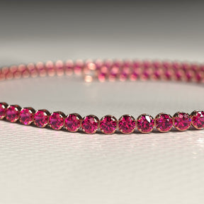 Natural Ruby Tennis Bracelet in 14K/18K Gold / July Birthstone Bracelet - Evara Jewelry LLC