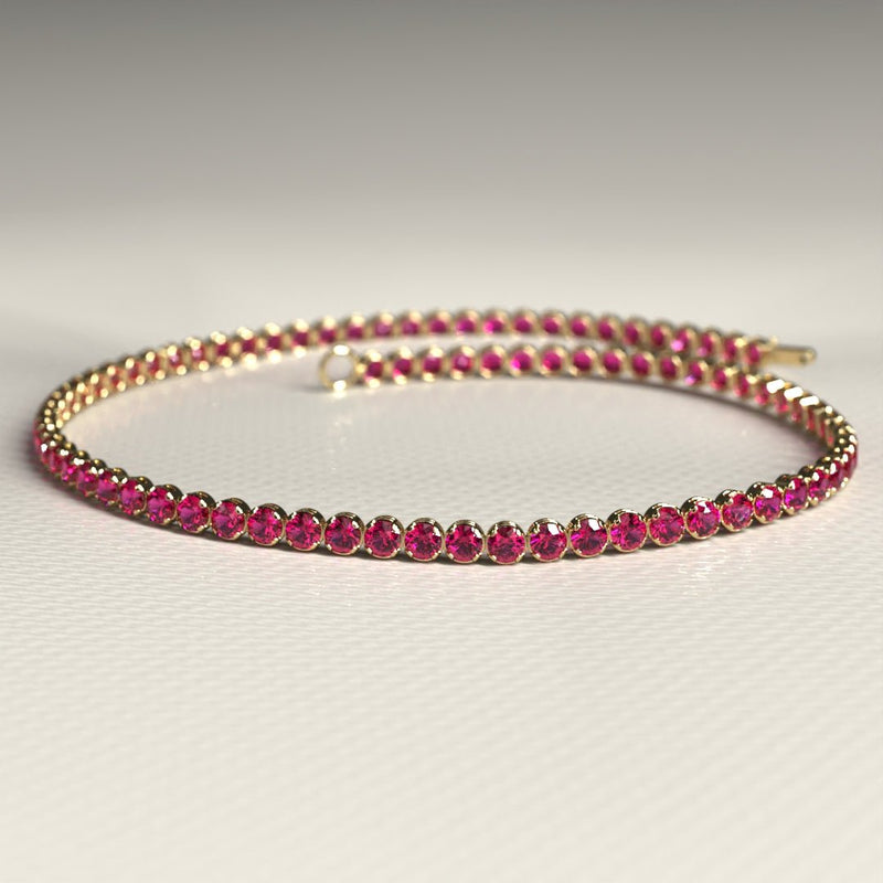 Natural Ruby Tennis Bracelet in 14K/18K Gold / July Birthstone Bracelet