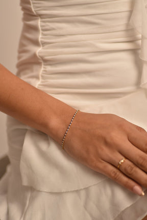 Natural Sapphire & Diamond Alternate Tennis Bracelet in 14K/18K Gold - Evara Jewelry LLC