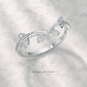 Nature Inspired Diamond Twig Stacking Ring - Evara Jewelry LLC