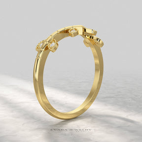 Nature Inspired Diamond Twig Stacking Ring - Evara Jewelry LLC