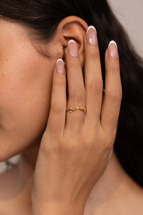 Nature Inspired Diamond Twig Stacking Ring - Evara Jewelry LLC