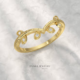 Nature Inspired Diamond Twig Stacking Ring - Evara Jewelry LLC
