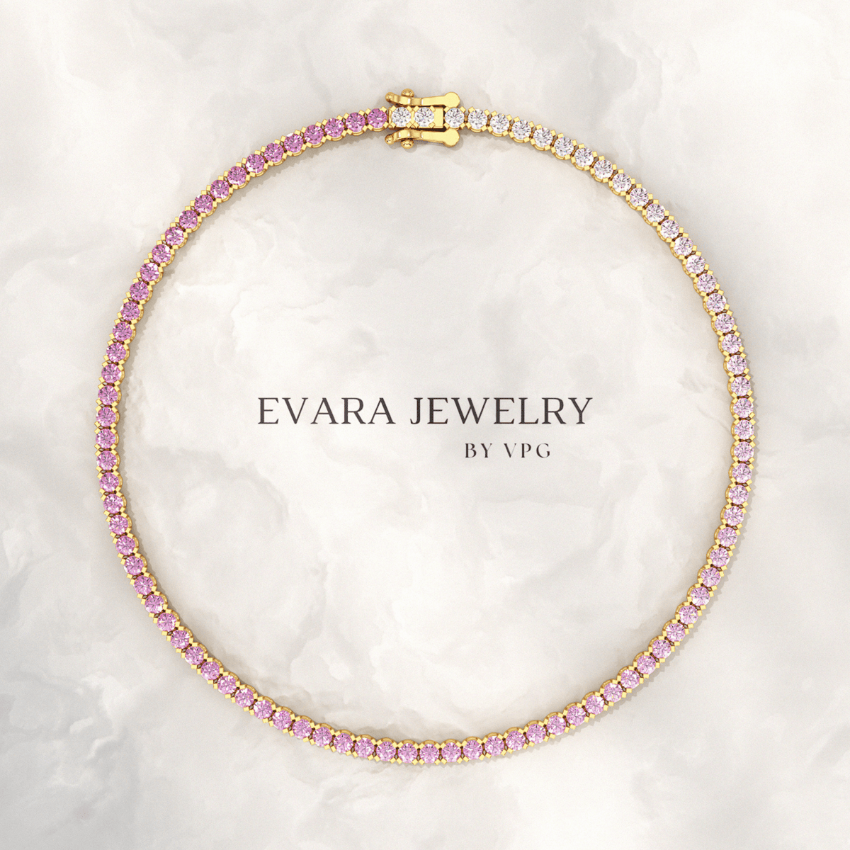 Ombre 3.24 Carats Natural Pink Sapphire Tennis Bracelet in 14K/18K White Gold - Evara Jewelry LLC