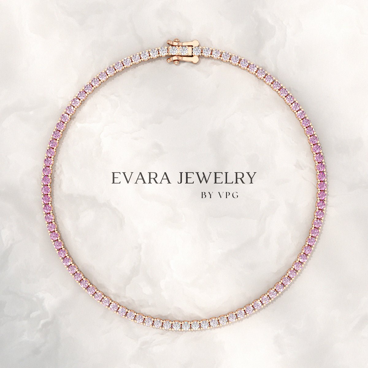 Ombre 3.28 Carats Natural Pink Sapphire Tennis Bracelet in 14K/18K Rose Gold - Evara Jewelry LLC