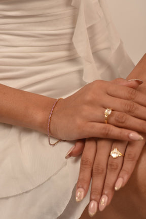 Ombre 3.28 Carats Natural Pink Sapphire Tennis Bracelet in 14K/18K Rose Gold - Evara Jewelry LLC