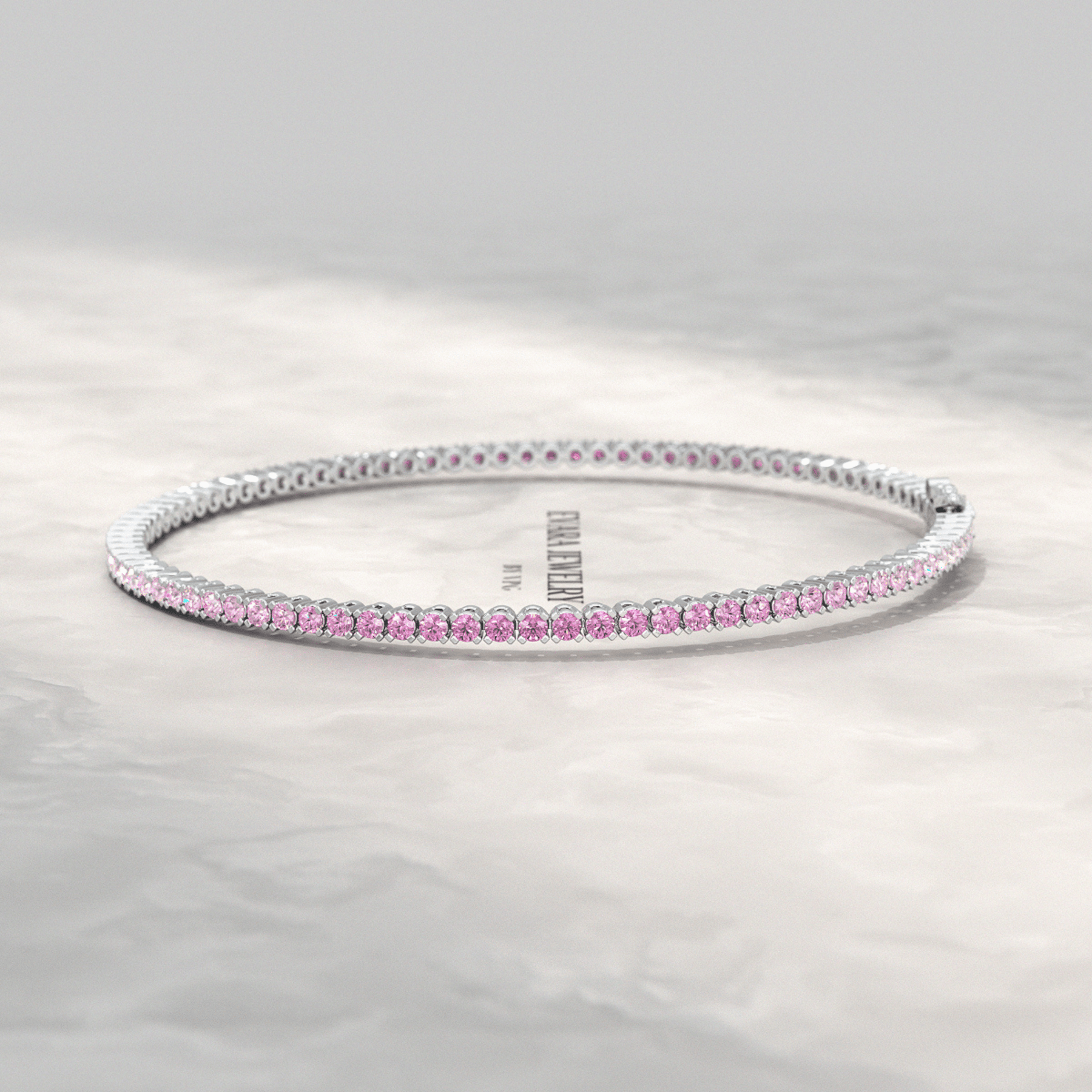Ombre 3.28 Carats Natural Pink Sapphire Tennis Bracelet in 14K/18K Rose Gold - Evara Jewelry LLC