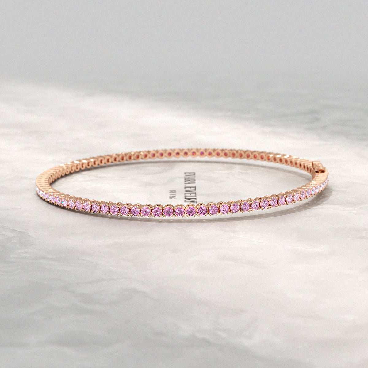 Ombre 3.28 Carats Natural Pink Sapphire Tennis Bracelet in 14K/18K Rose Gold - Evara Jewelry LLC