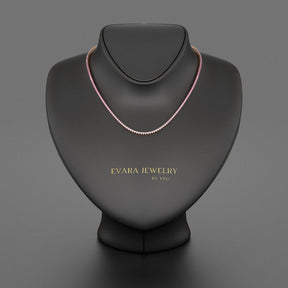 Ombre Natural Pink Sapphire Tennis Necklace in 14K/18K Gold - Evara Jewelry LLC