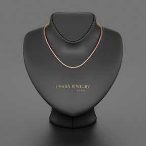 Ombre Natural Pink Sapphire Tennis Necklace in 14K/18K Gold - Evara Jewelry LLC