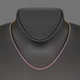 Ombre Necklace with Natural Pink Sapphire, Blue Sapphire & Amethyst in 14K/18K White Gold - Evara Jewelry LLC