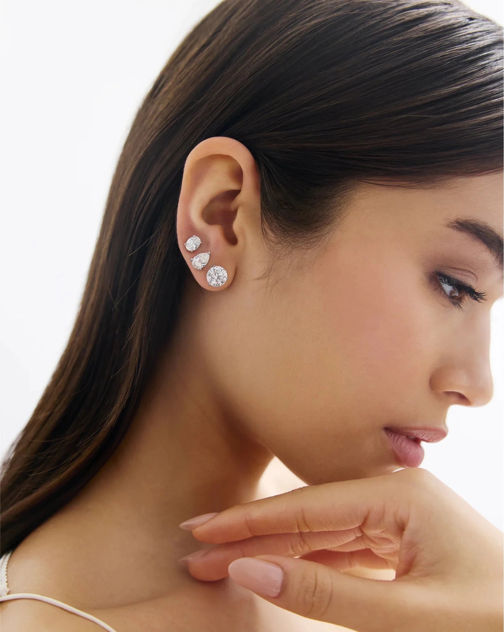 Oval Cut Lab Grown Diamond Stud Earrings: 4 Prong Set, Everyday Earrings - Evara Jewelry LLC