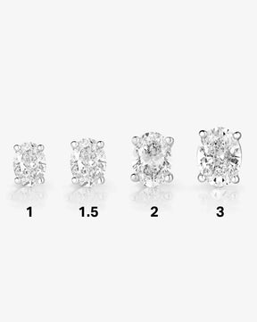 Oval Cut Lab Grown Diamond Stud Earrings: 4 Prong Set, Everyday Earrings - Evara Jewelry LLC