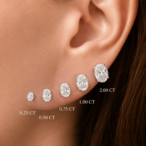 Oval Cut Lab Grown Diamond Stud Earrings: 4 Prong Set, Everyday Earrings - Evara Jewelry LLC