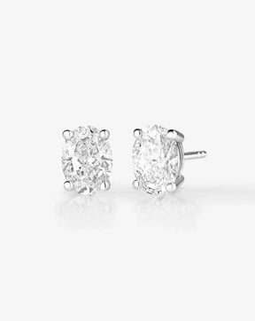 Oval Cut Lab Grown Diamond Stud Earrings: 4 Prong Set, Everyday Earrings - Evara Jewelry LLC