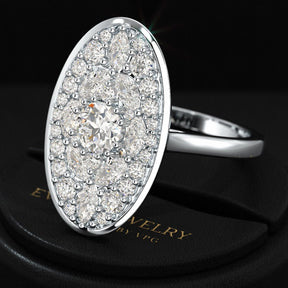 Oval Shape Diamond Mosaic Proposal Ring - Evara Jewelry LLC
