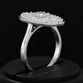 Oval Shape Diamond Mosaic Proposal Ring - Evara Jewelry LLC