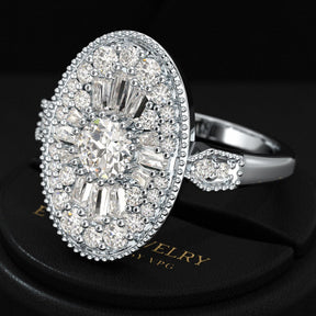 Oval Vintage Diamond Mosaic Ring - Evara Jewelry LLC