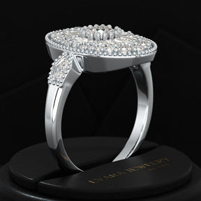 Oval Vintage Diamond Mosaic Ring - Evara Jewelry LLC