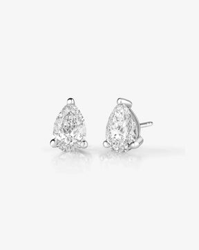 Pear Cut Lab Grown Diamond Stud Earrings: Solitaire Studs, Statement Earrings - Evara Jewelry LLC