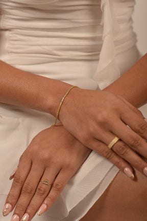 Peridot Tennis Bracelet in 14K/18K White Gold / August Birthstone Bracelet - Evara Jewelry LLC